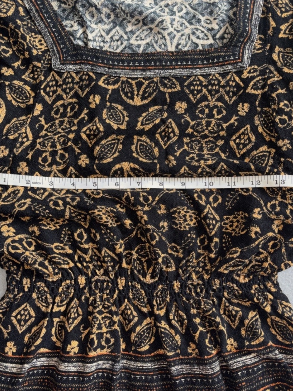Democracy black and orange patterned top with a boho vibe Size XS #boho - Picture 5 of 7